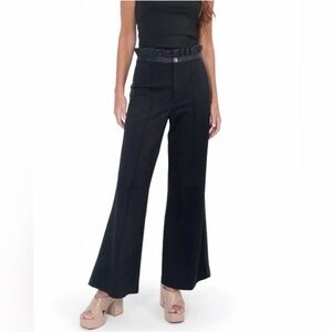 Emily McCarthy, black ruffle top pant